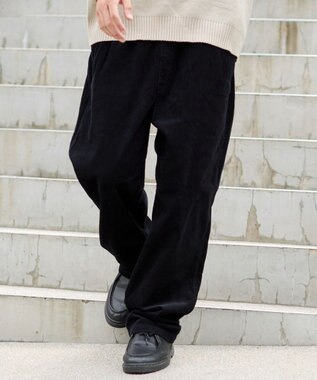 WEGO 【ユニセックス着用ITEM/ウエストゴム/SMLサイズ展開】コーデュロイイージーストレートパンツ