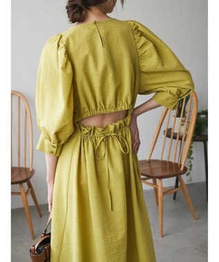 Green Parks AnriettMusee バックカットワークワンピース Lime Green