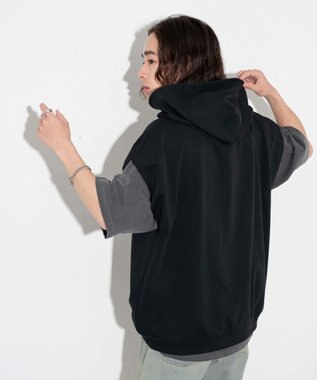 WEGO 【ユニセックス着用ITEM/手洗い可】ロゴノースリーブパーカー ブラック