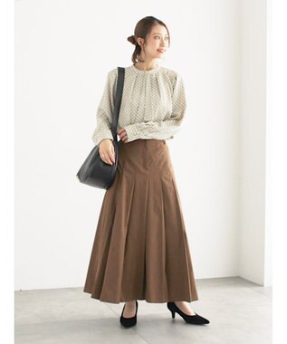 Te chichi チェックアソートロングプリーツスカート ブラウン