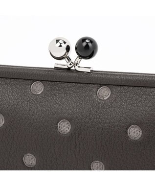 UNBILLION ペルケ perche / アクリル玉がま口長財布 ダークグレードット