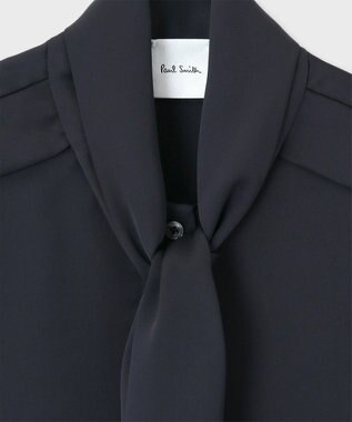 Paul Smith サテンボウタイ ブラウス ネイビー