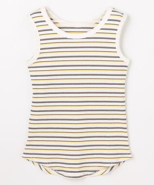 ANY テレコラウンドヘムタンクトップ ホワイトベース