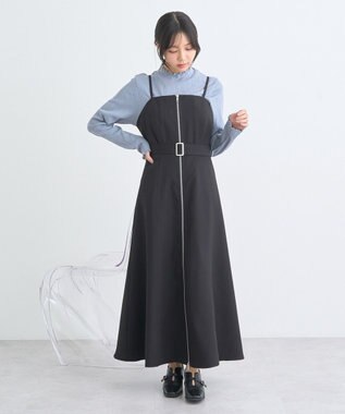 earth music&ecology ダブルジップキャミワンピース Black