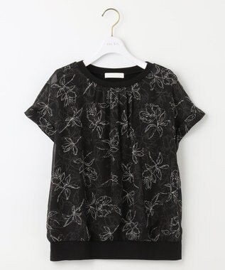 ANY SIS シフォンかぶせ ブラウス ブラック系