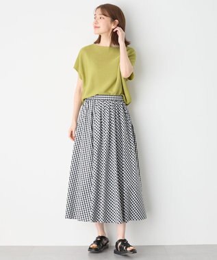 ANY 【ウエストゴム】シャンブレーライクフレアスカート ギンガム