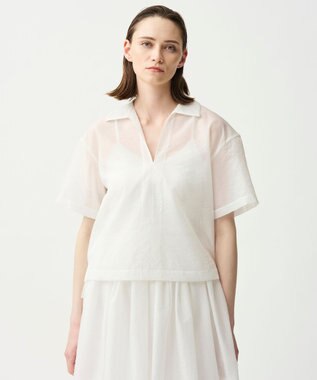 uncrave シアー オーガンジー ショート シャツ オフ