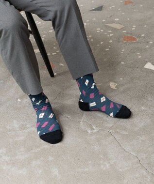 TRICOTE ARGYLE LINK SOCKS／アーガイルリンクソックス 39NAVY