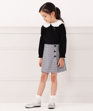 組曲 KIDS 【110-140cm】ビッグカラー ブラウス ブラック系