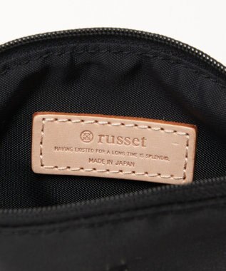 russet カラビナ付きラウンドフラットポーチ(Z-208) Black