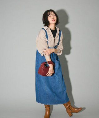 Green Parks ・ＳＵＧＡＲ　ＳＰＯＯＮ　サテンオーバーシャツチュニック Beige