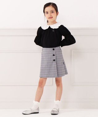 組曲 KIDS 【110-140cm】ビッグカラー ブラウス ブラック系