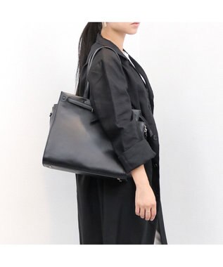 UNBILLION カシュカシュ cachecache / ベルトディテールサイドジップA4トート ブラック