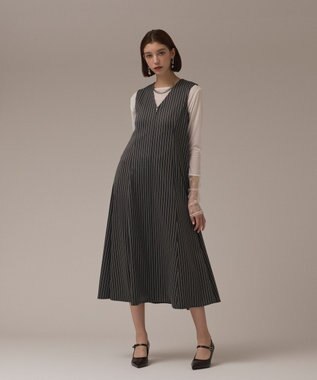 GRACE CONTINENTAL ストライプジャージワンピース