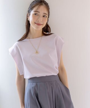 組曲 ハシゴレースフレンチスリーブ カットソー ピンク系