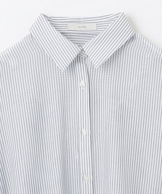 ANY L 【洗濯機可】シアーシャツ チャコールストライプ