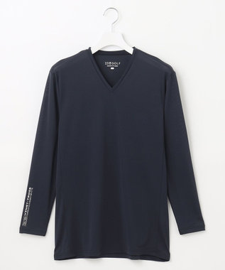 23区GOLF 【MEN】【吸水速乾・UVケア】30デニール 無地Vネックインナーシャツ ネイビー系