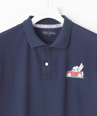 23区GOLF 【PEANUTS】【MEN】スヌーピーコラボ 半袖ポロシャツ ネイビー系