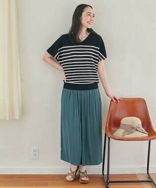 ANY 【洗濯機可能・ウエストゴム】リラックススカーチョ グリーン