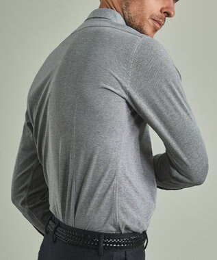 GOTAIRIKU 胸ポケット付にアップデート【吸水速乾/ストレッチ】クールマックス鹿の子 ビズシャツ_ボタンダウン ライトグレー系