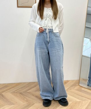 WEGO サマーデニムルーズワイドパンツ デニム淡色