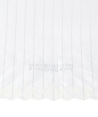 MOONBAT 【軽量】マッキントッシュ フィロソフィー 晴雨兼用日傘 折りたたみ傘 ストライプ／遮光 遮熱 UV ホワイト