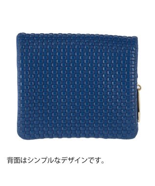 tsumori chisato CARRY エンボスメッシュ 2つ折り財布 ミニ財布 ネコステッチ ネイビー