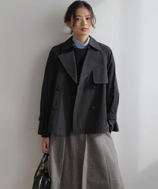 組曲 S タイプライターショート トレンチコート ブラック系