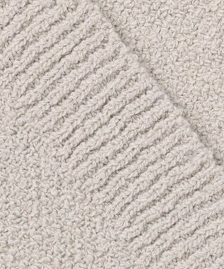 自由区 【XSサイズ～/洗える】テクスチャーコットンブレンド ニットアウター ライトグレー系