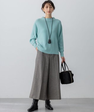 23区 【洗える】ウールカシミヤラメ ドルマンスリーブ ニット スモーキーグリーン系