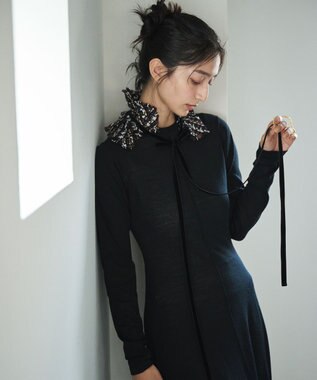 #Newans オリガミデザインベルト ネイビー(ツイード)