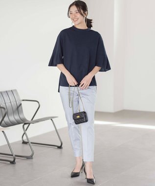 組曲 【UVケア・接触冷感】ライトアムンゼンジャージー袖フレア トップス ネイビー系