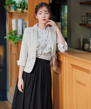 Tiaclasse 【吸水速乾・接触冷感・UVケア・防シワ・洗える】カチオンテーラードジャケット グレージュ