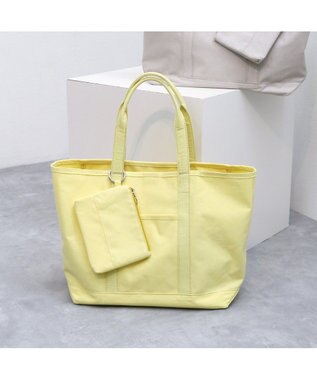 UNBILLION カシュカシュ cachecache / 裏コーディングキャンバスビッグトートバッグ イエロー