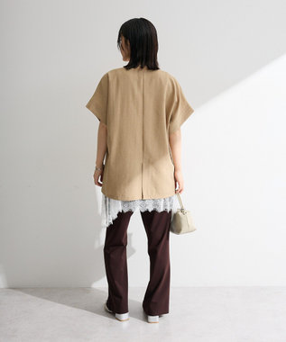 Green Parks リネンライクＶカラージャケット Beige