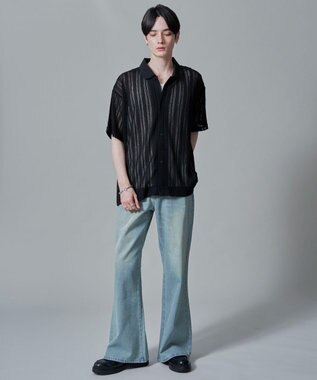 WEGO 【２点SET】アンサンブルシアーシャツ（SS） ブラック