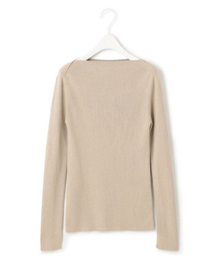 ICB 【洗える】エクストラファインメリノリブ ボートネックニット ベージュ系ラメ