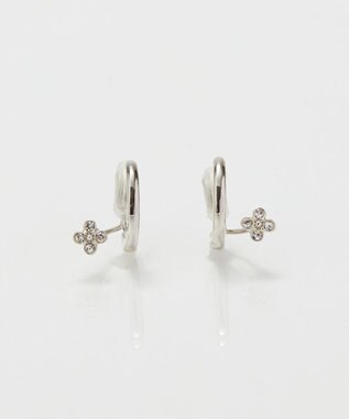 Phoebe 【痛くないシリーズ】フラワービジューフロートライトフィットイヤリング　シルバー シルバー