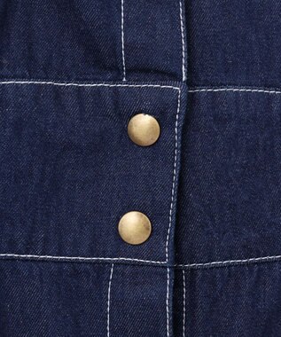 Feroux 【洗える】デニムミディ ワンピース ネイビー系