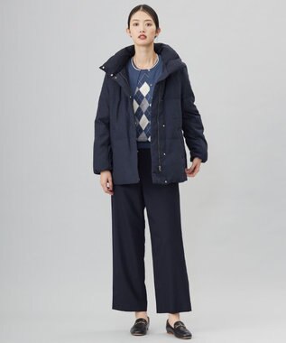 J.PRESS LADIES 【洗える】ANASTASIA milled セミワイド パンツ ネイビー系