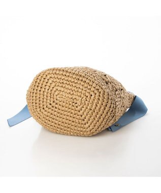 UNBILLION cachecache 下がりグログラン柄編みワンハンドルクロッシェトート サックスブルー