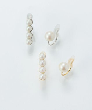 Phoebe 【金属アレルギー対応】2setラインパールイヤーカフ　シルバー/ニッケルフリー シルバー