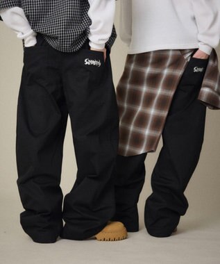 WEGO 【ユニセックス着用ITEM】ステッチカラーチノパンツ ブラック