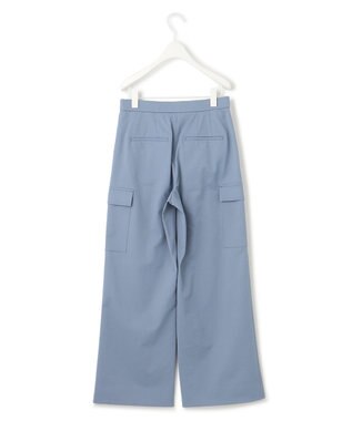 ICB 【UVカット・吸水速乾・洗える】シェルタリングドライサテン  ワイドストレートカーゴパンツ ブルー系