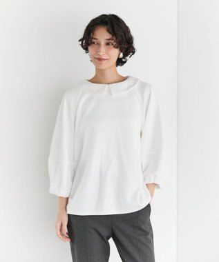 #Newans 【セレモニーにも/洗濯機可】ランタンスリーブブラウス ホワイト