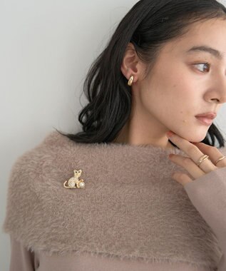 YECCA VECCA キャットパールブローチ Gold