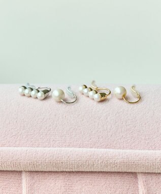 Phoebe 【金属アレルギー対応】2setラインパールイヤーカフ　シルバー/ニッケルフリー シルバー