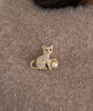 YECCA VECCA キャットパールブローチ Gold