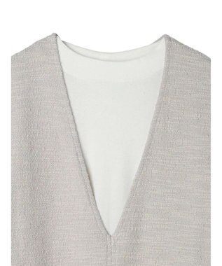 Green Parks ＳＥＴ２点　カットツイードベスト＋プルオーバー Light Gray