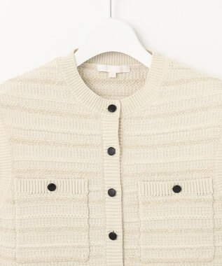 自由区 S 【洗える】テクスチャーコットンブレンドニット ベスト ライトベージュ